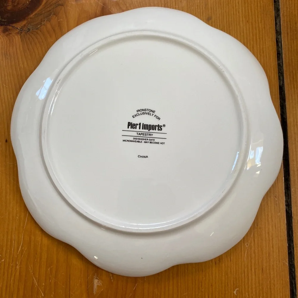 Ironstone Salad Plate for Pier 1 - Tapestry Pattern
